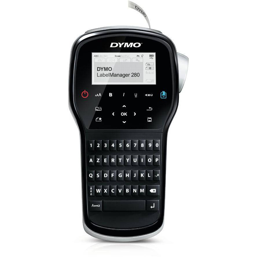 DYMO LabelManager 280 / FR-BE-CH Beschriftungsgerät Geeignet für Schriftband: D1 6 mm, 9 mm, 12 mm