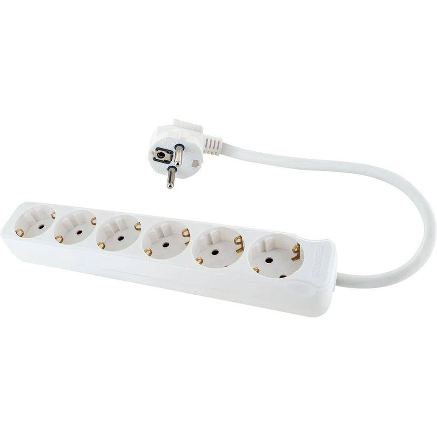 Schwaiger Steckdosenleiste 6 x Schuko 1,4m Weiß