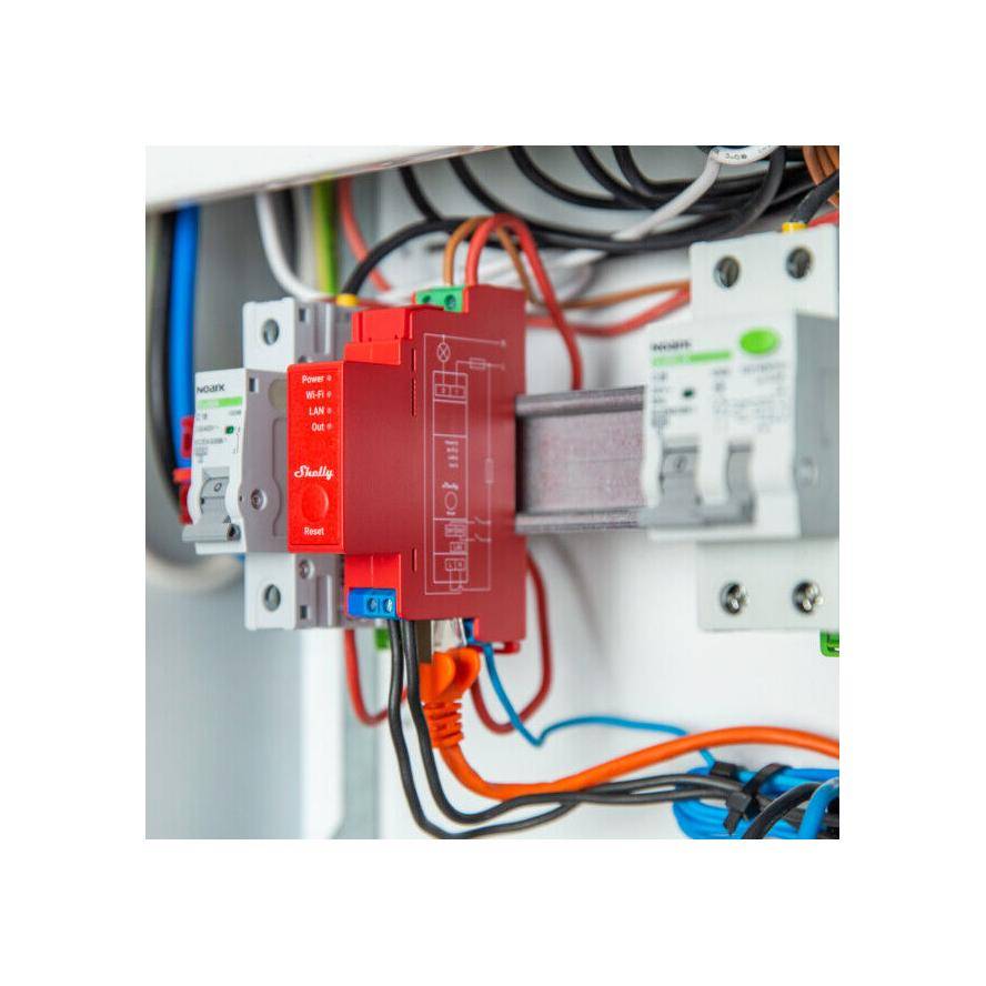 Shelly Pro 1PM Hutschienenrelais Bluetooth, Wi-Fi