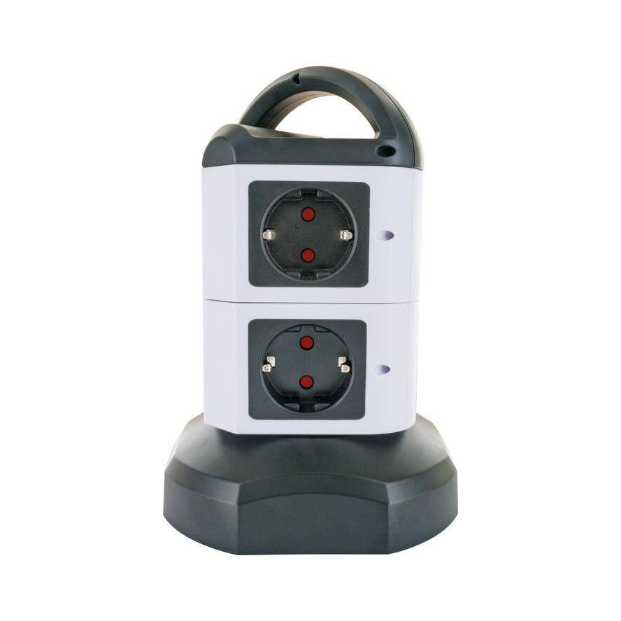 SCHWAIGER - Steckdosentower 7xSchuko+2x USB 1.8m