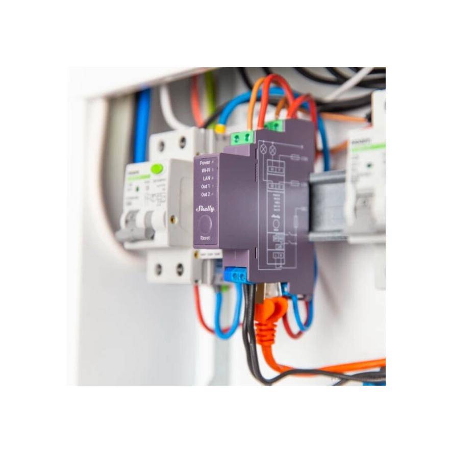 Shelly Pro 2 Hutschienenrelais Bluetooth, Wi-Fi