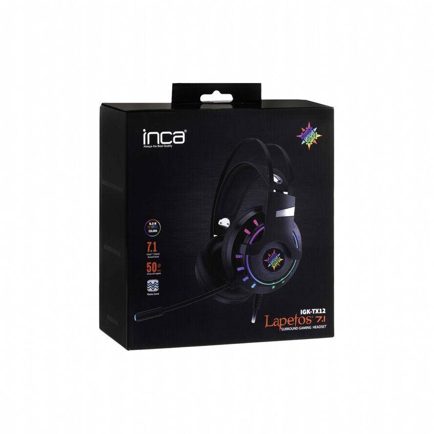 INCA Gaming Headset 7.1, USB, Vibration, RGB-LED retail Eingabe / Ausgabe Kopfhörer & Headsets