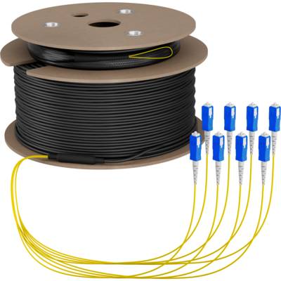 Trunkkabel U-DQ(ZN)BH OS2 8E (1x8) SC-SC, 140m Dca LSZH G657A1 Glasfaserverkabelung Glasfaser OS2
