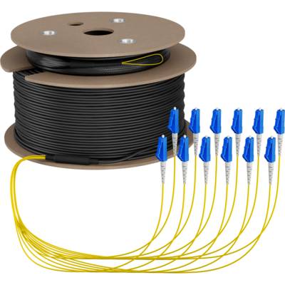 Trunkkabel U-DQ(ZN)BH OS2 12E (1x12) LC-LC, 50m Dca LSZH G657A1 Glasfaserverkabelung Glasfaser OS2