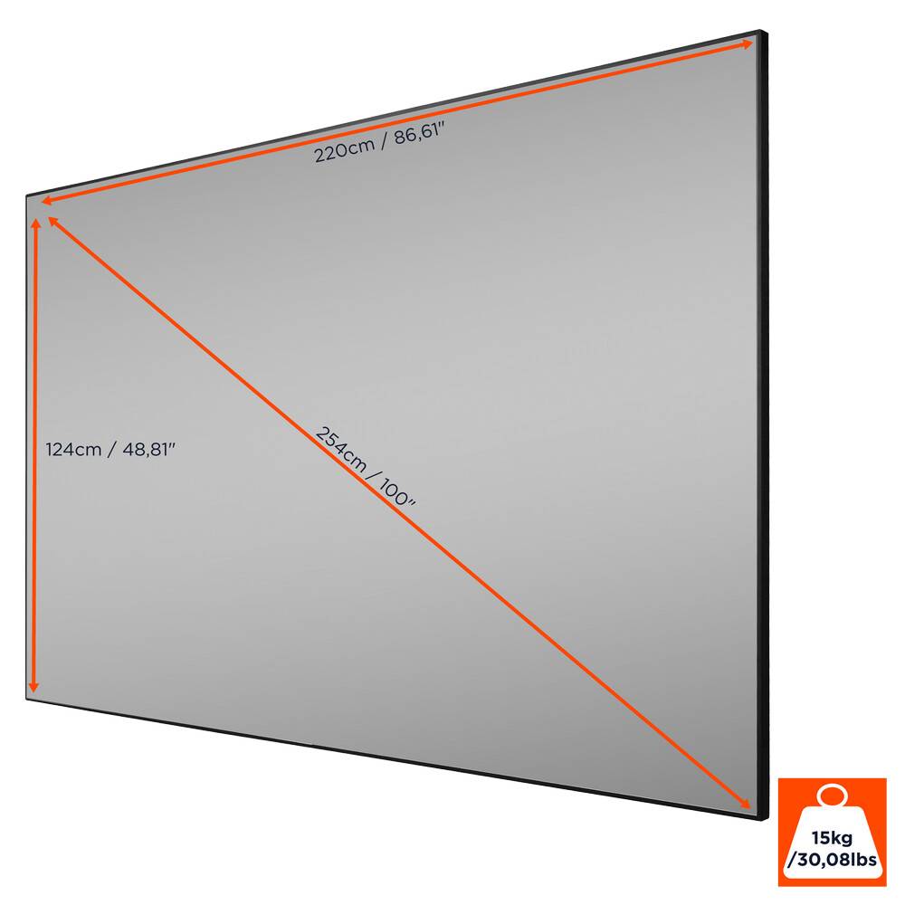 celexon HomeCinema UST Hochkontrast-Rahmenleinwand BrightOnyx, 1​00"