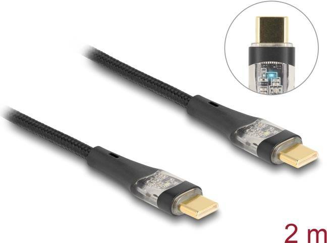 Delock USB 2.0 Schnellladekabel Type-C Stecker zu transparent PD 3.0 100 W 2 - 2