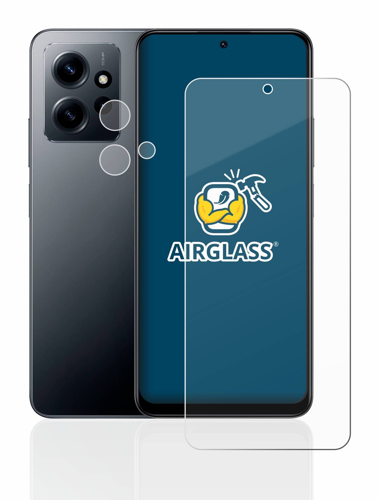 BROTECT AirGlass Schutzglasfolie für Xiaomi Redmi Note 12 4G (Display+Kamera)