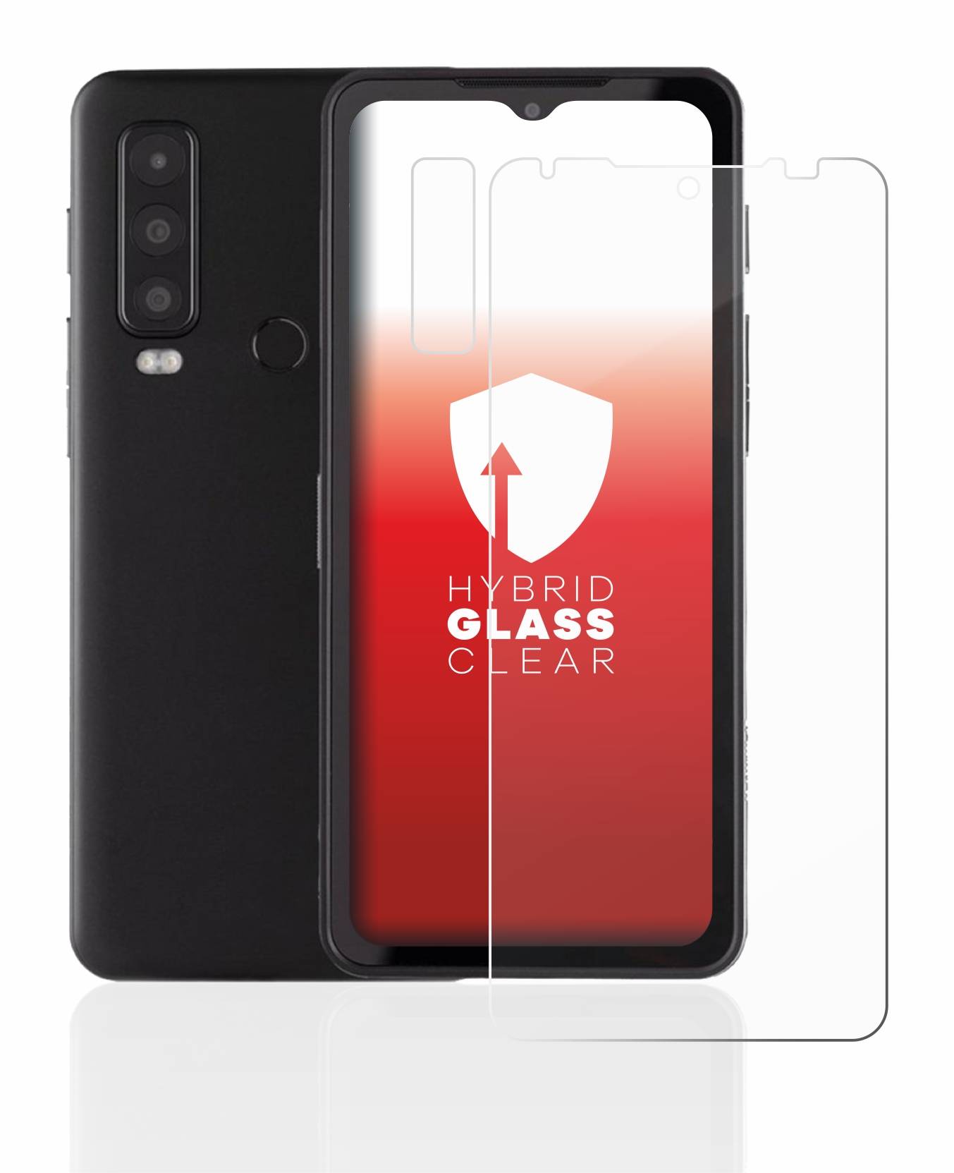 upscreen Hybrid Glas Schutz-Folie für Caterpillar Cat S75 (Display+Kamera)