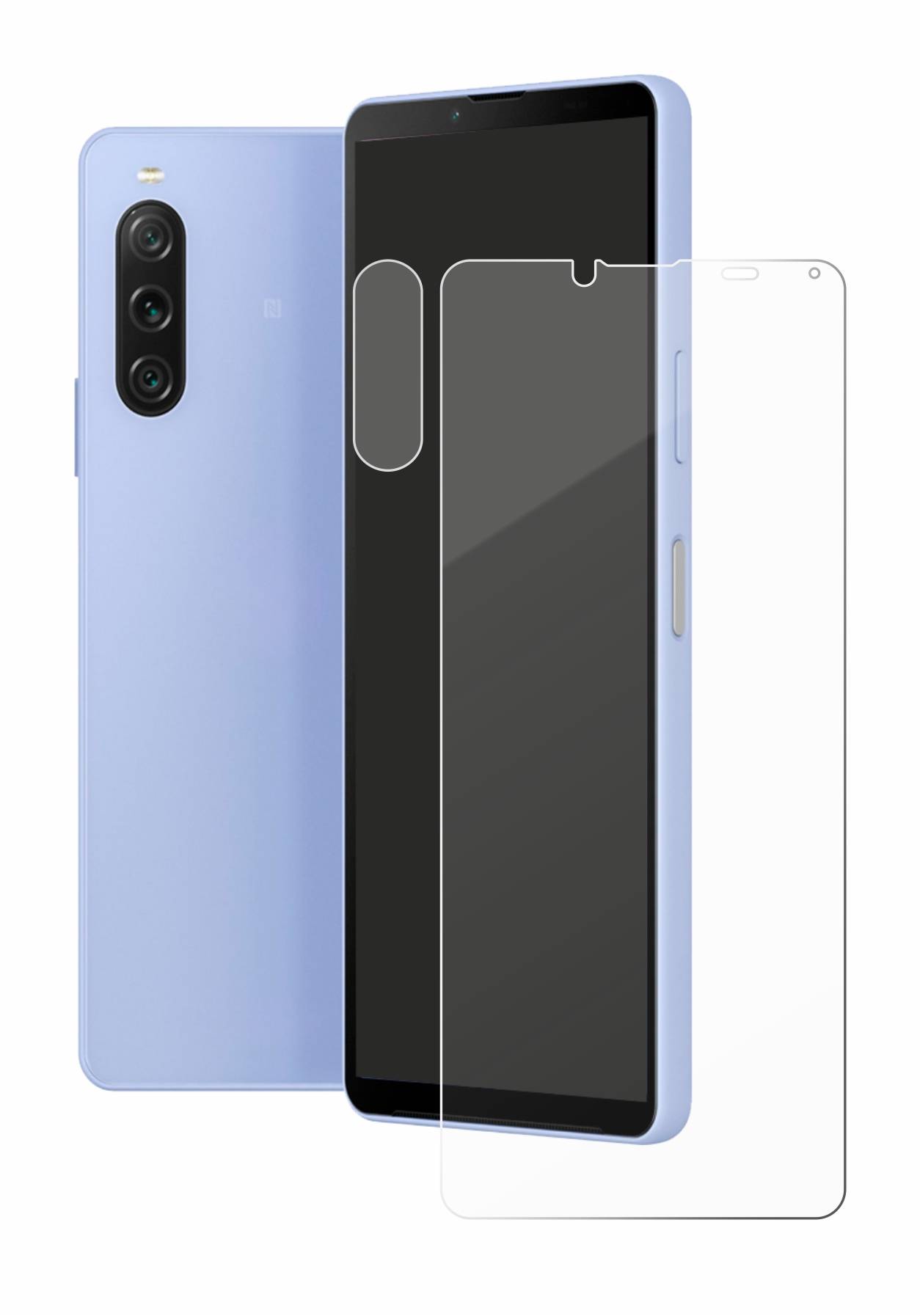 BROTECT AirGlass Glas Panzer-Folie für Sony Xperia 10 V (Display+Kamera) - Schutzglas