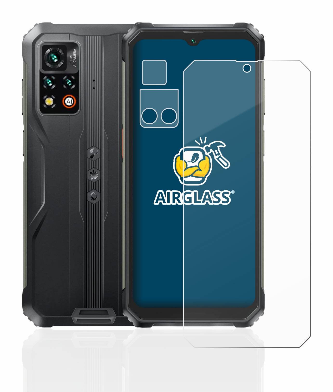 BROTECT AirGlass Flexible Schutz Glas Folie für Blackview BV9200 (Display+Kamera) Klar Transparent