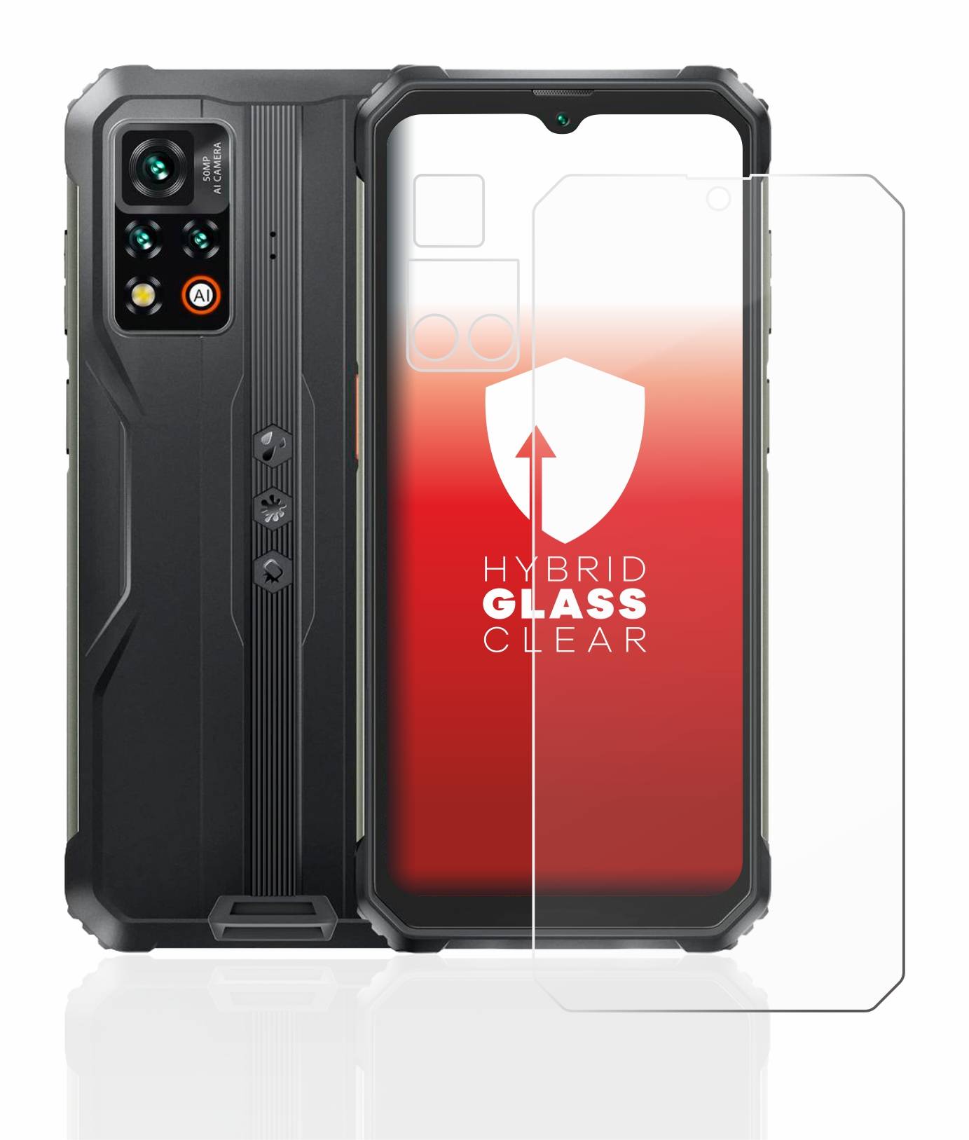 upscreen Flexible Schutz Glas Folie für Blackview BV9200 (Display+Kamera) Schutzglas 9H Hybridglas Klar