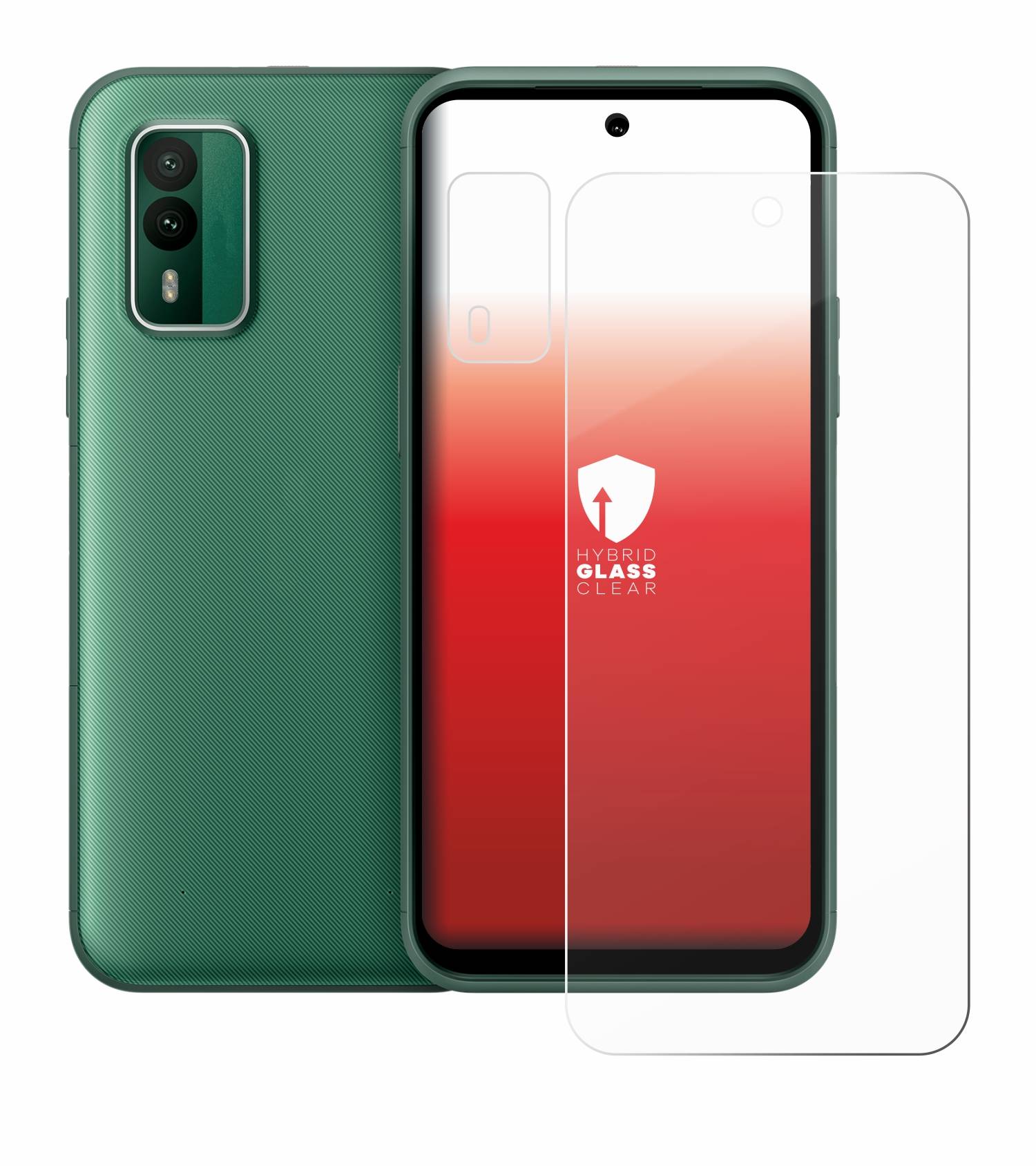 upscreen Hybrid Glas Panzer-Folie für Nokia XR21 (Display+Kamera)