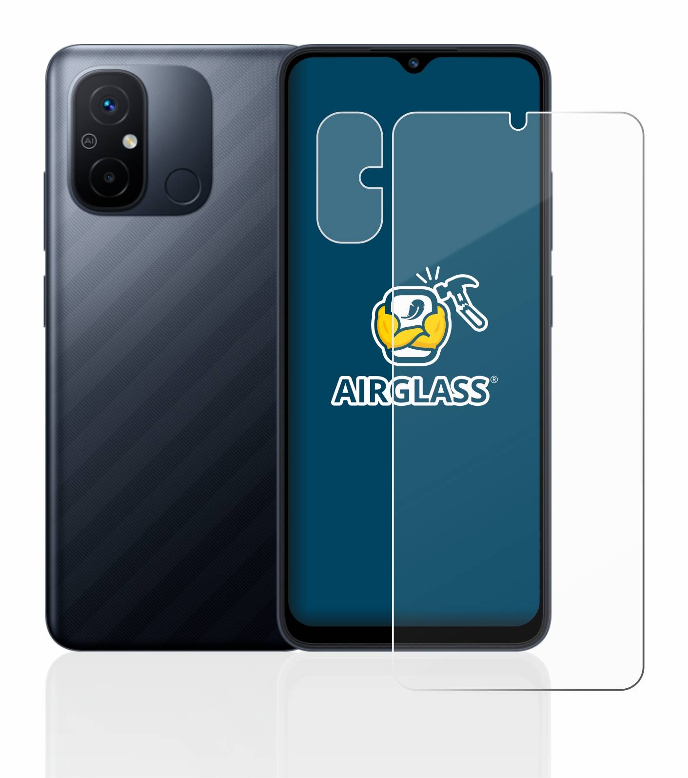 BROTECT AirGlass Glas Schutz-Folie für Xiaomi Redmi 12C (Display+Kamera) - Schutzglas