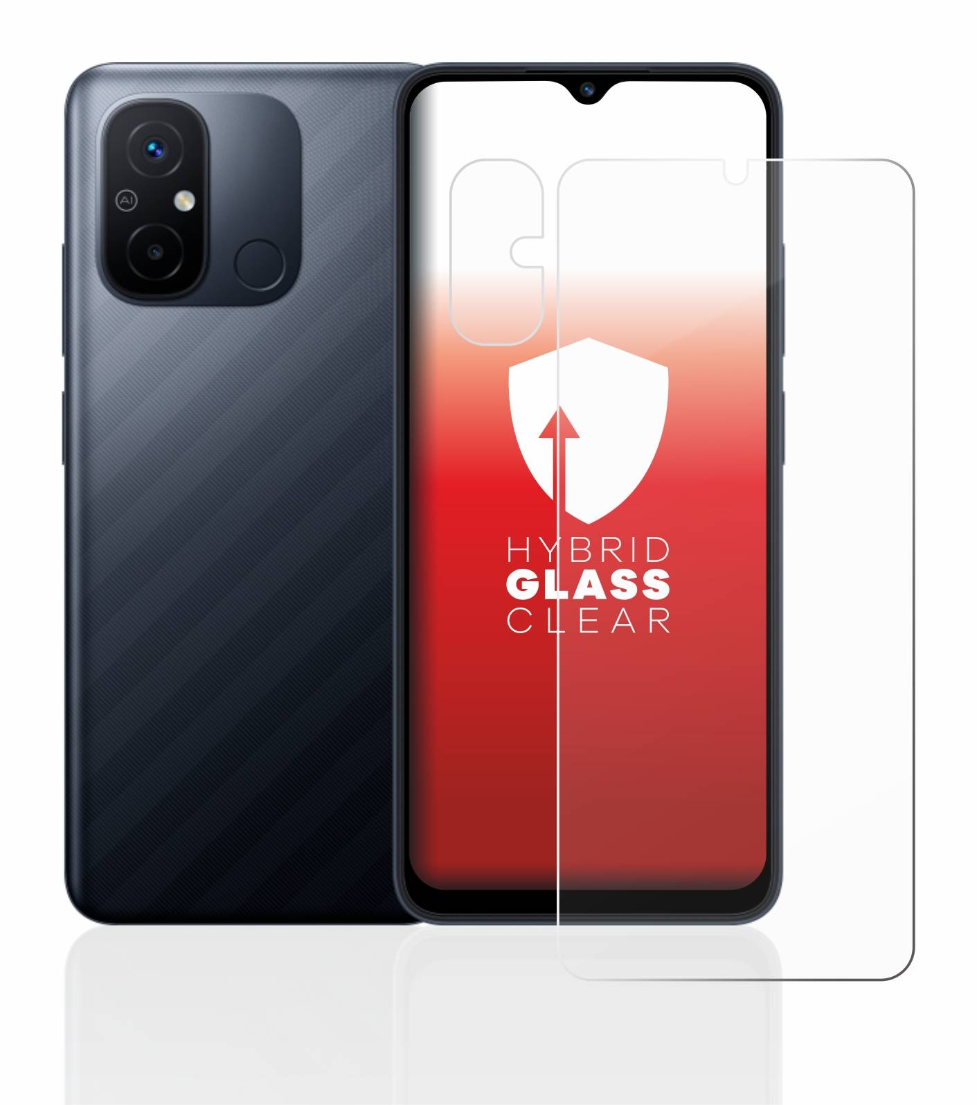 upscreen Hybrid Glas Panzer-Folie für Xiaomi Redmi 12C (Display+Kamera)