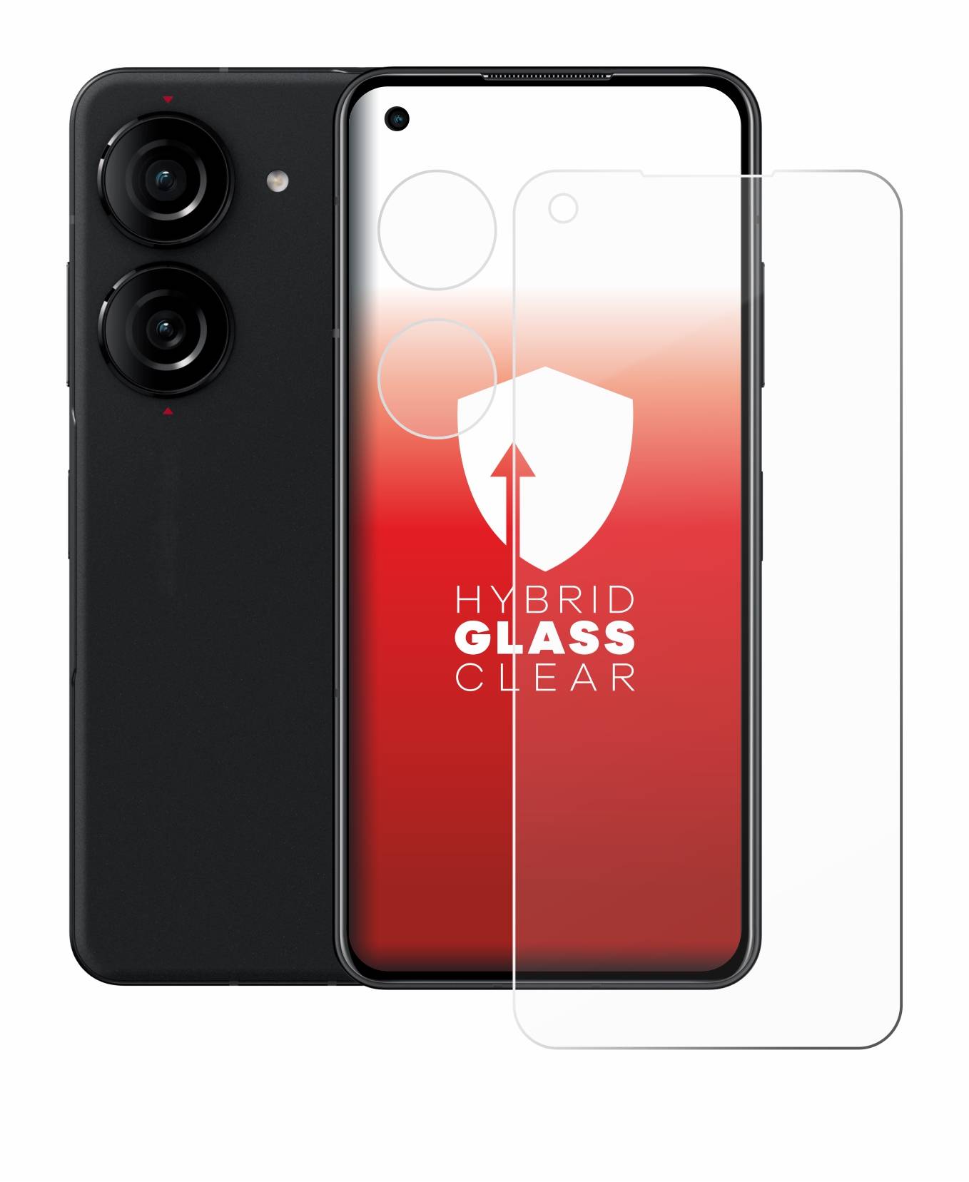 upscreen Hybrid Glas Panzer-Folie für ASUS ZenFone 10 (Display+Kamera)