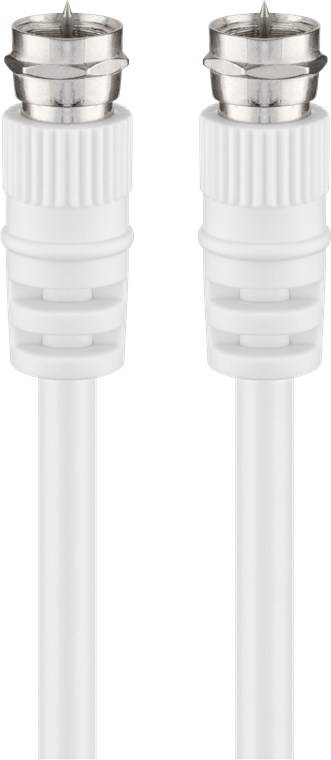 Goobay 11866 Antennenkabel F Stecker auf F Stecker SAT Kabel 70 dB Koaxialkabel Satellitenkabel Fernsehkabel Weiß 15m