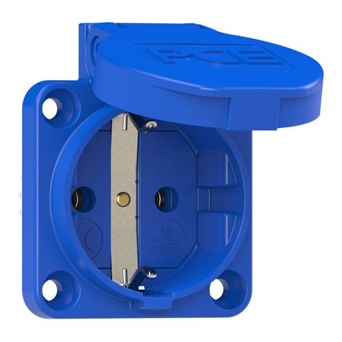 PC ELECTRIC 105-0B - SCHUKO-Anbausteckdose (gerade | 250V / 16A | 3-pol | IP54 | 50 x 50 mm) - in blau