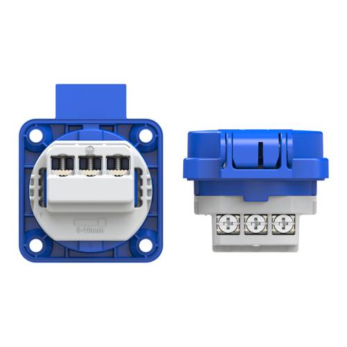 PC ELECTRIC 105-0B - SCHUKO-Anbausteckdose (gerade | 250V / 16A | 3-pol | IP54 | 50 x 50 mm) - in blau