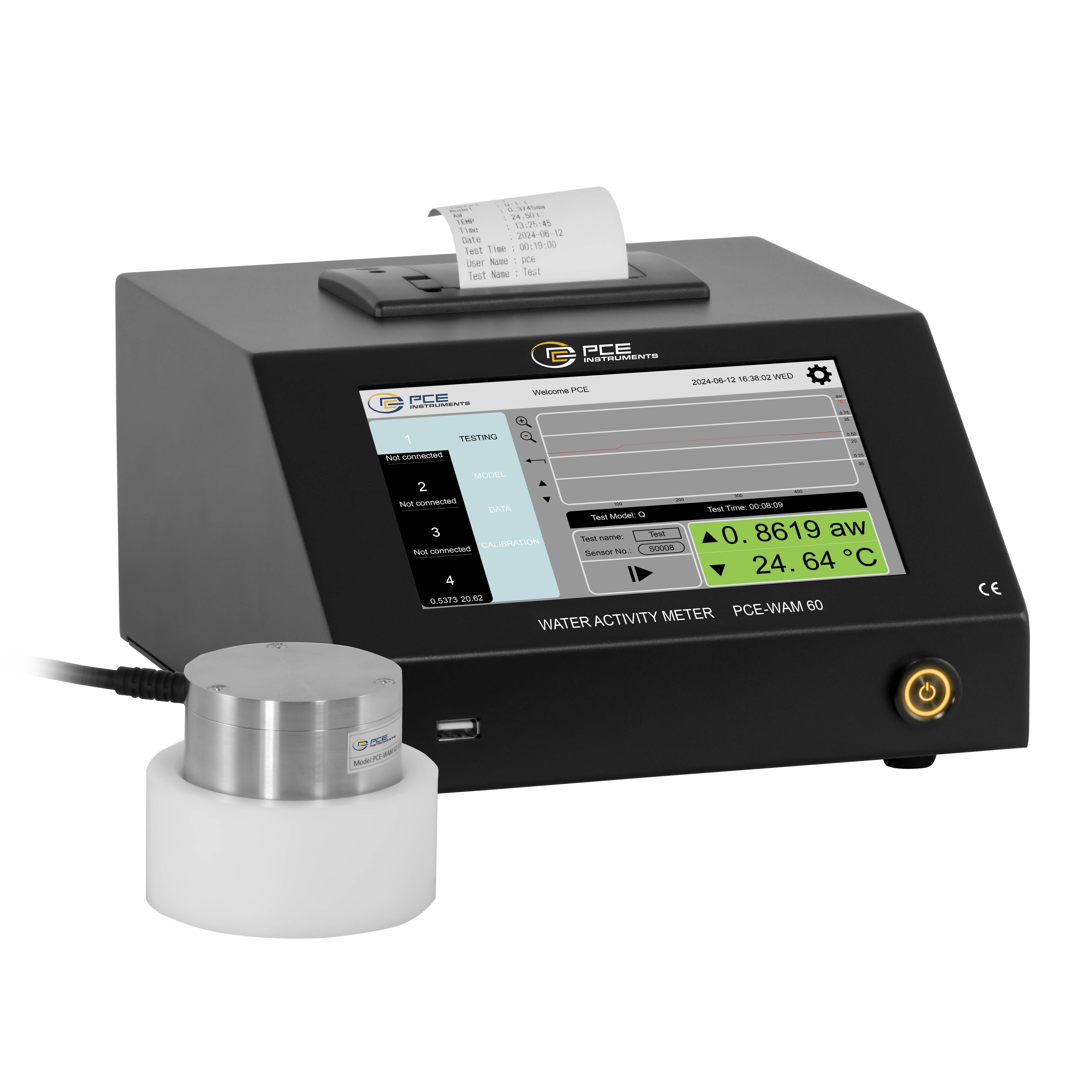 PCE Instruments PCE-WAM 60 Wasseraktivitätsmessgerät Temperatur, AW Wert