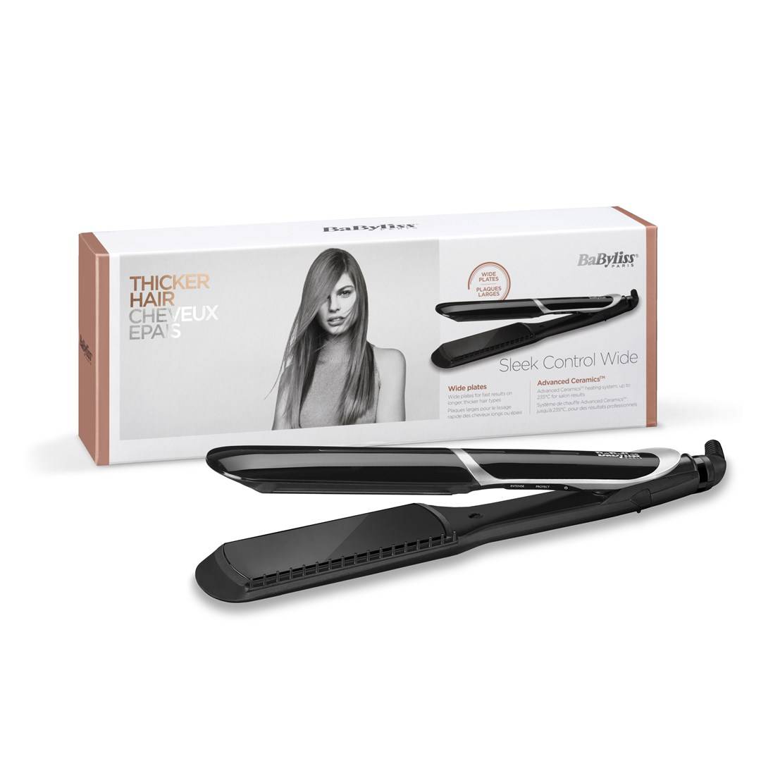BaByliss Sleek Control Wide, Glätteisen, Warm, 140 °C, 235 °C, Schwarz, Keramik-Turmalin