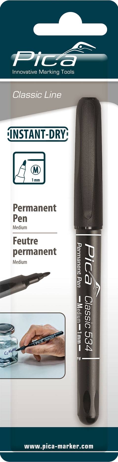 Permanent-Pen, 1,0mm, schwarz, SB Verpackung