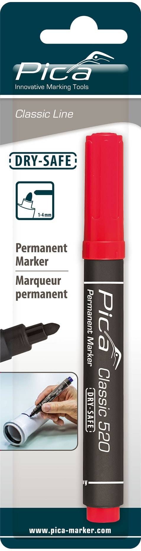 Pica Permanentmarker 1-4mm Rund spitze rot SB