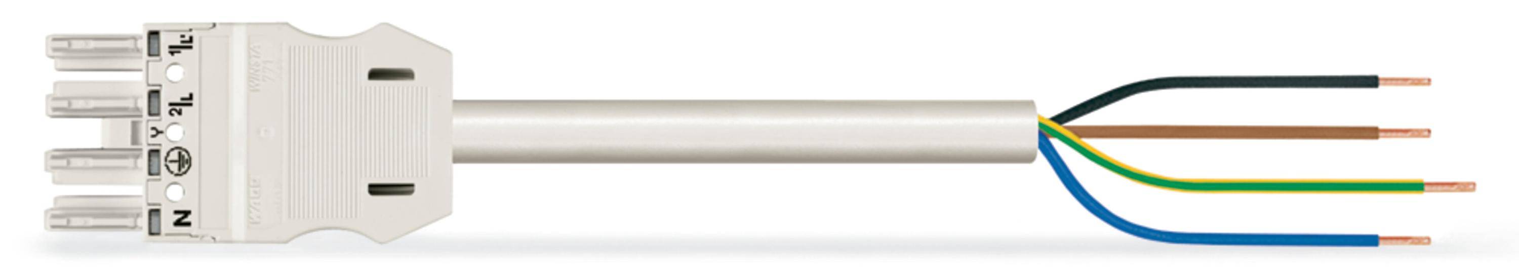 WAGO WINSTA MIDI Steckverbinder-System 3-5x4 mm² Anschlussleitung, Buchse - offenes Leitungsende, 4 polig, weiß