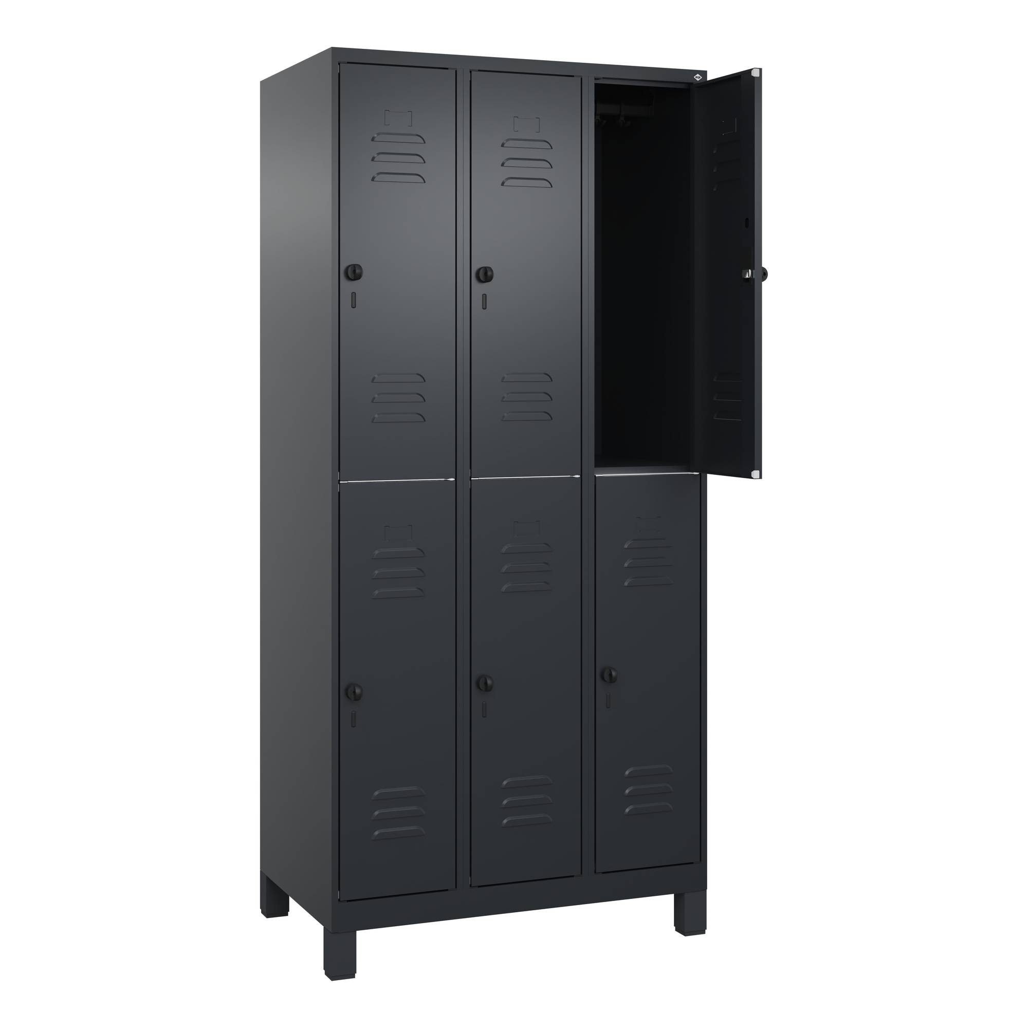 Spind Classic PLUS doppelt 3Abt 1950x900x500 sgr/sgr