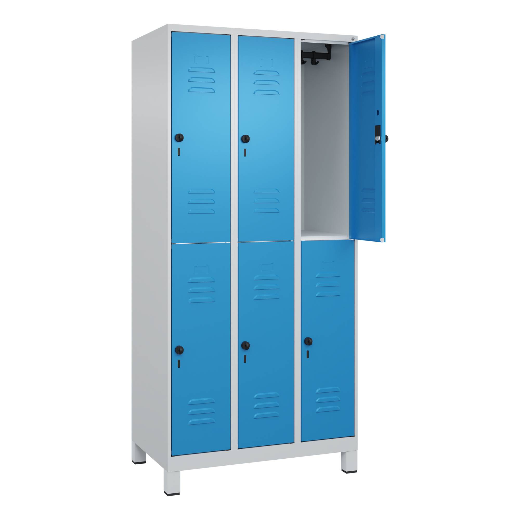 Spind Classic PLUS doppelt 3Abt 1950x900x500 lgr/lbl