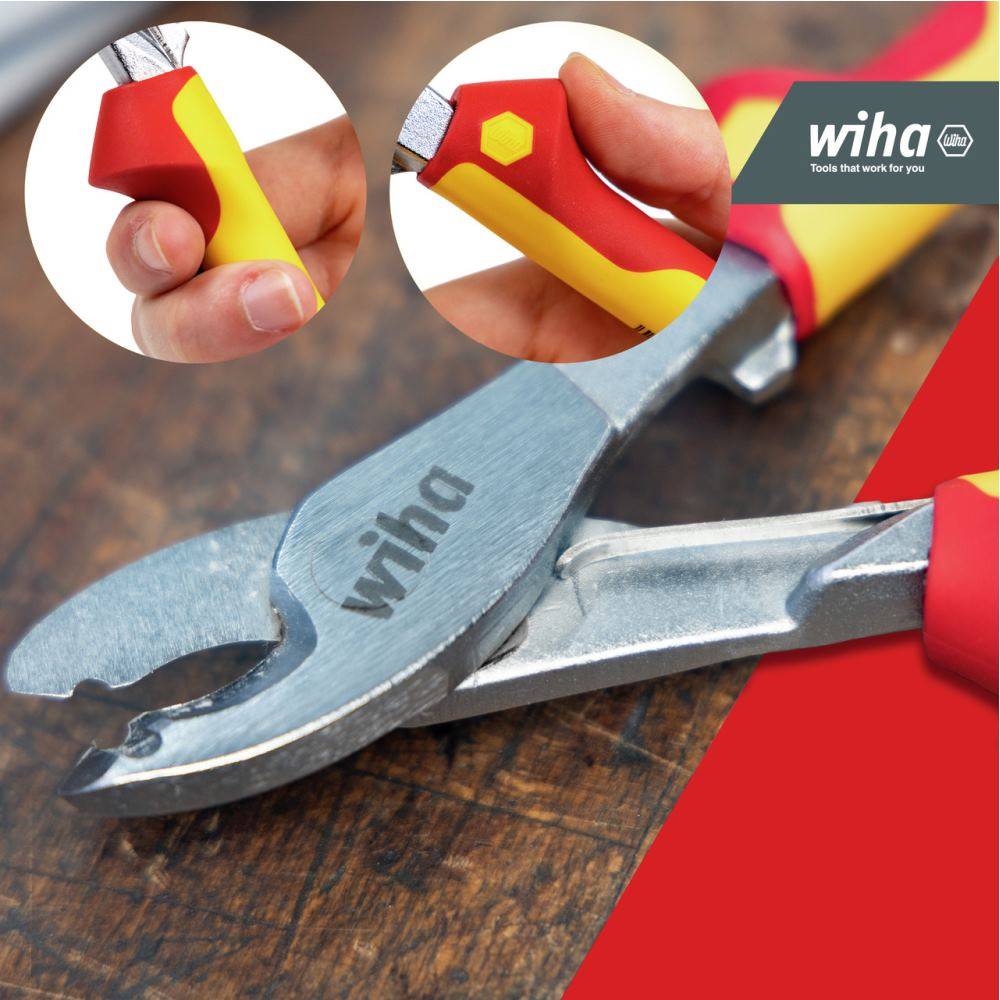 Wiha 43666 Kabelschneider Geeignet für (Abisoliertechnik) Alu- und Kupferkabel, ein- und mehrdrähtig 60 mm²