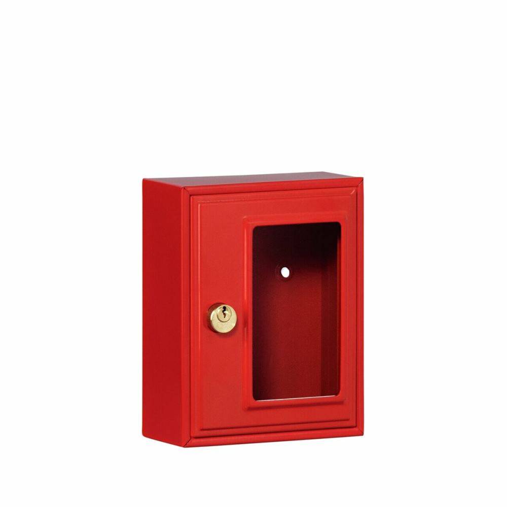 Burg-W Notschlüsselbox rot lackiert 6160 mit Glasscheibe, ohne Hammer