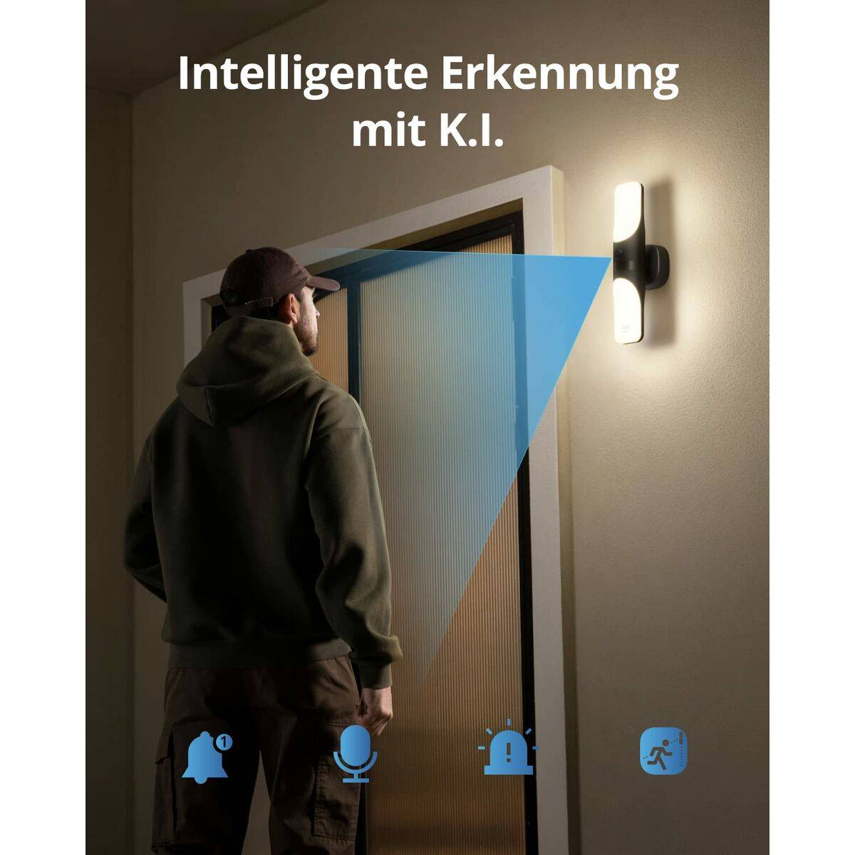 Anker Innovations Eufy Wired Wall Light Cam S100 - Netzwerk-Überwachungskamera - Außenbereich - wetterfest - Farbe