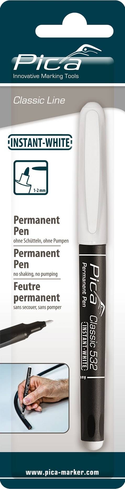Pica Permanentmarker INSTANT white Rundsp 1-2mm SB