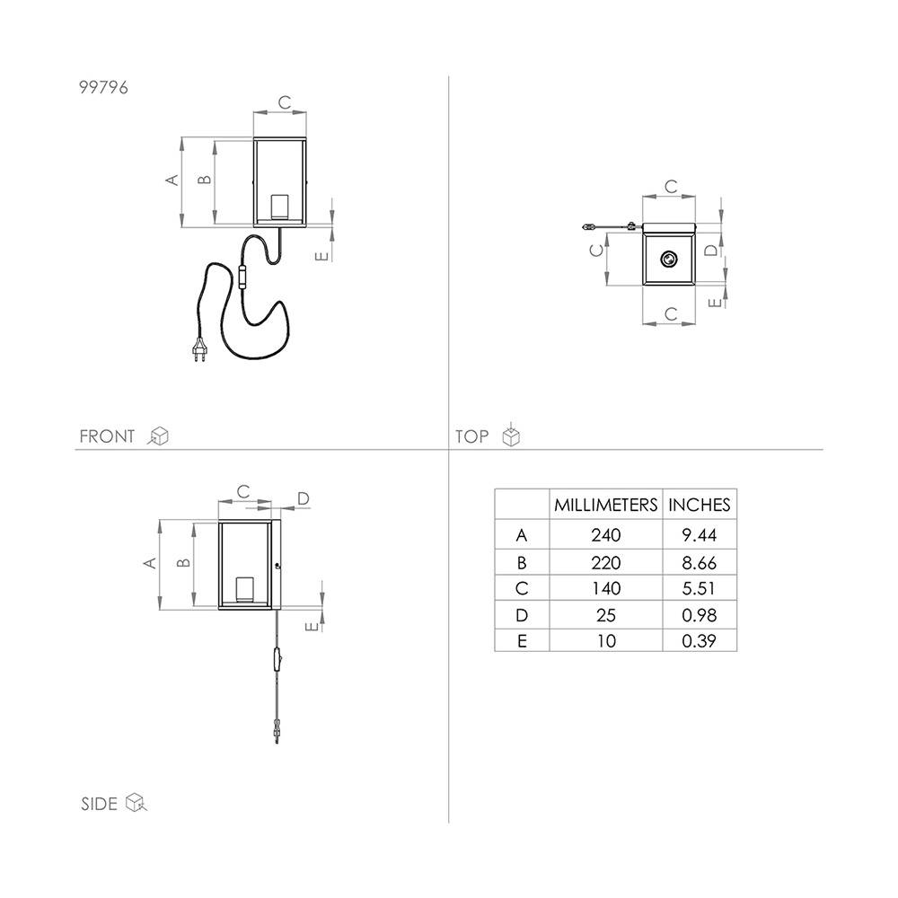 Eglo Leuchten EGLO Libertad, Zylinder, 1 Glühbirne(n), E27, IP20, Schwarz, Braun