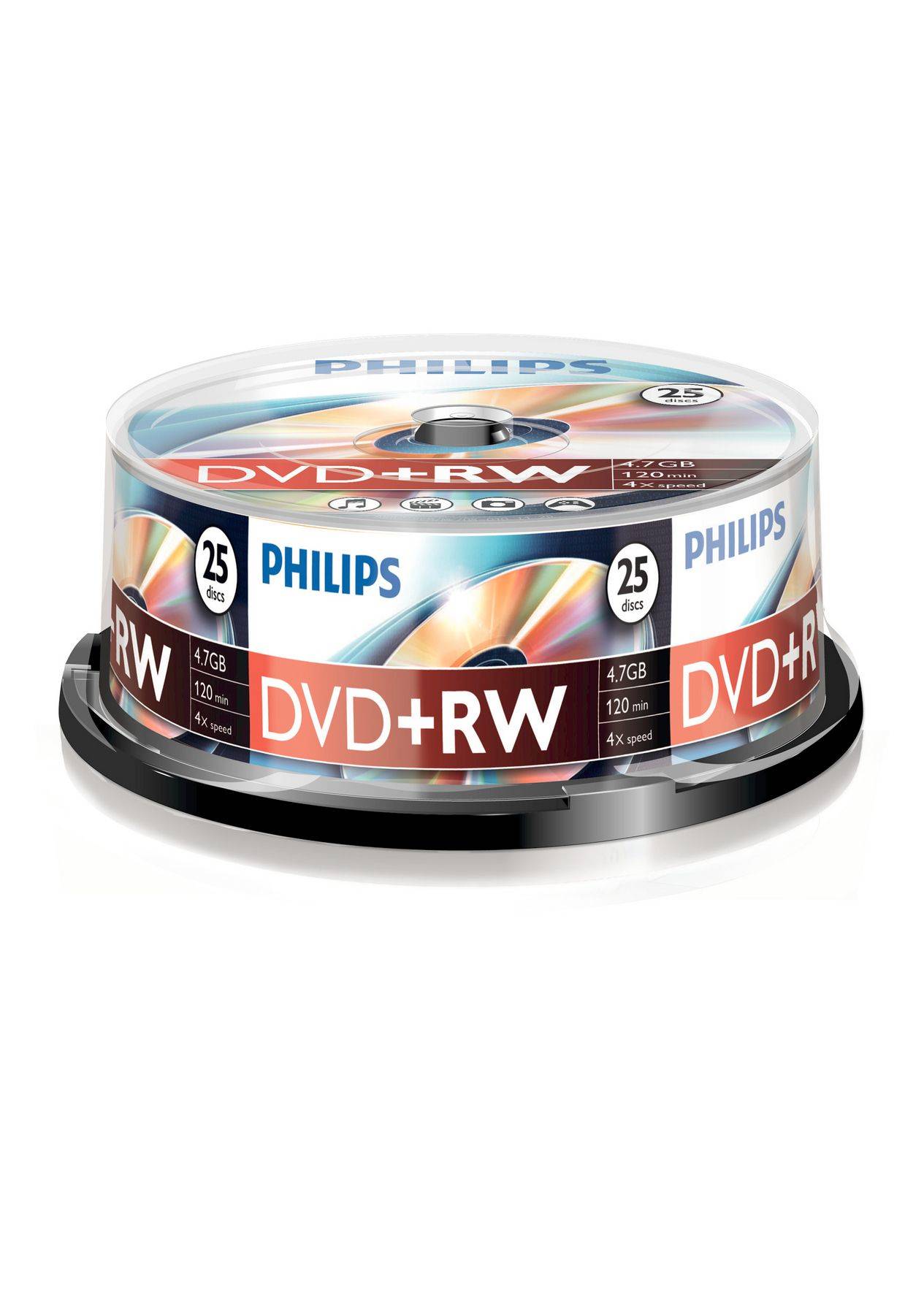 Philips DVD+RW 4,7GB 25pcs spindel 4x
