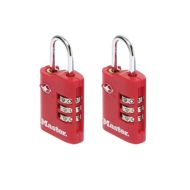 4686EURT 2-er Pack TSA Zahlenschloss, Zufällige Farbe, 6,3 x 3 x 1,4 cm