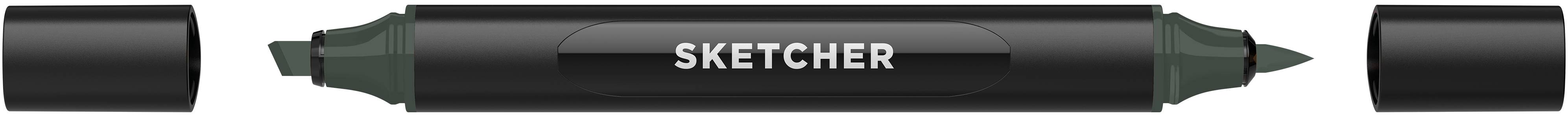 Twinmarker Sketcher brush+chisel GG505 grüngrau 5