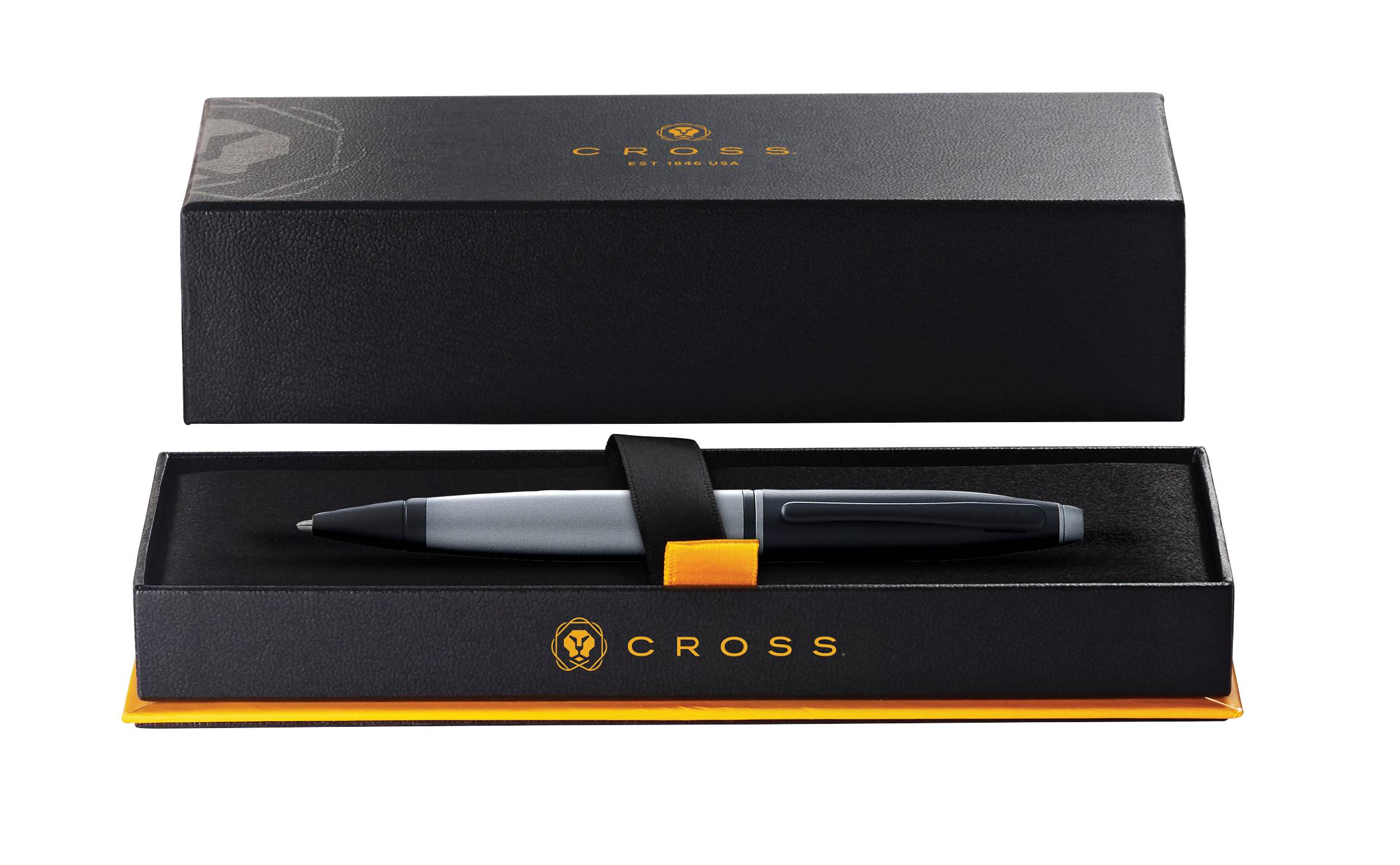 Kugelschreiber Cross Calais Mattgrau/Schwarz in Geschenkbox