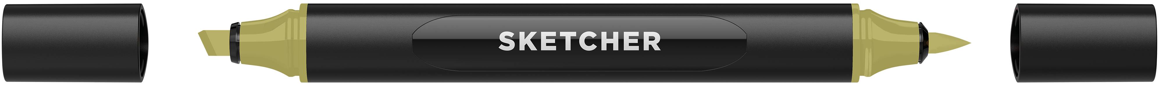 Twinmarker Sketcher brush+chisel K 410 olive hell