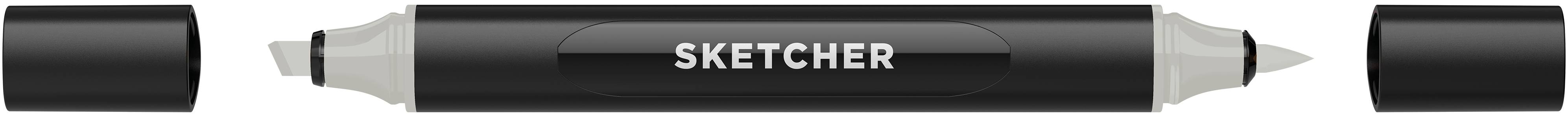 Twinmarker Sketcher brush+chisel NG545 neutralgrau 2