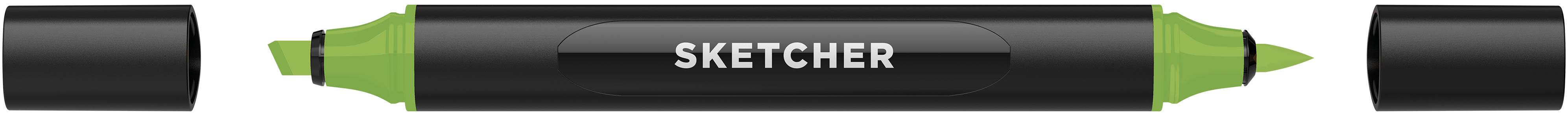 Twinmarker Sketcher brush+chisel YG385 grasgrün