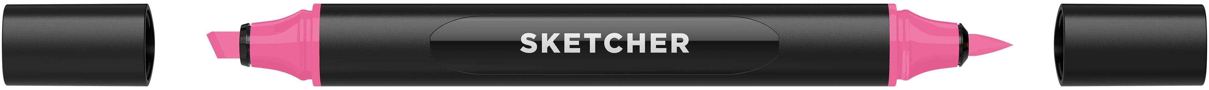 Twinmarker Sketcher brush+chisel P 160 schockpink mittel