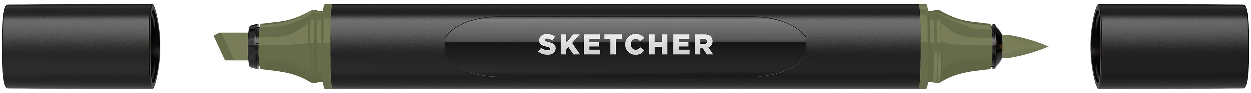 Twinmarker Sketcher brush+chisel K 420 olive dunkel