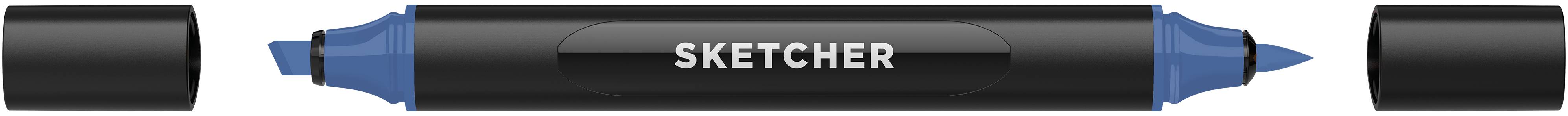 Twinmarker Sketcher brush+chisel B 250 saphirblau