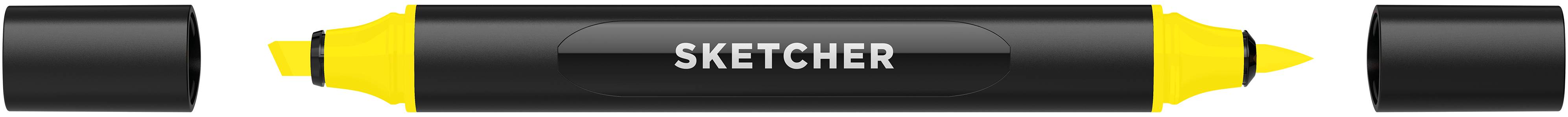 Twinmarker Sketcher brush+chisel Y 025 gelb