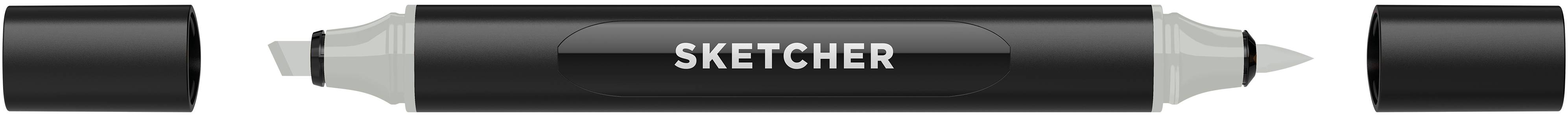 Twinmarker Sketcher brush+chisel GG495 grüngrau 3