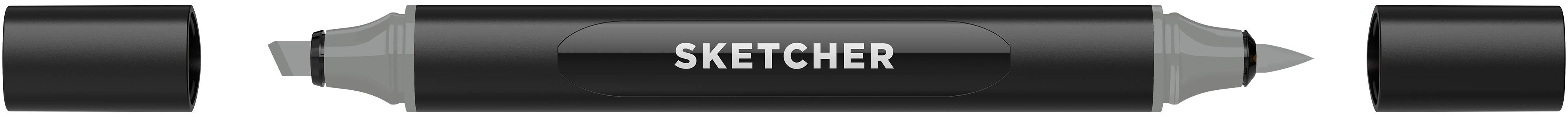 Twinmarker Sketcher brush+chisel NG550 neutralgrau 3