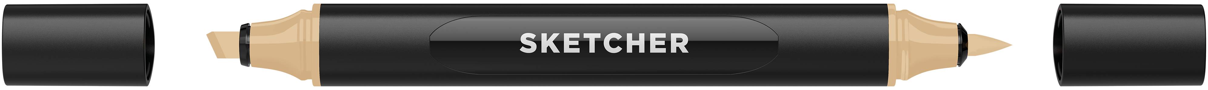 Twinmarker Sketcher brush+chisel BE445 milchkaffee mittel