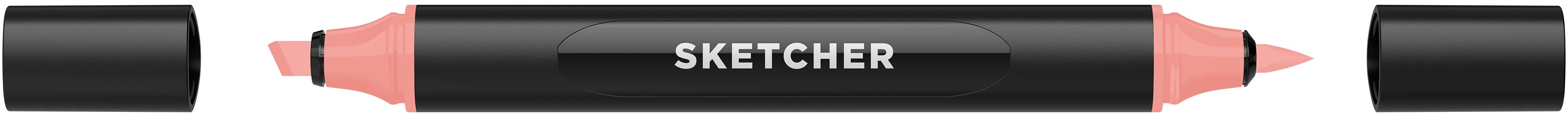 Twinmarker Sketcher brush+chisel R 080 korallenrot mittel