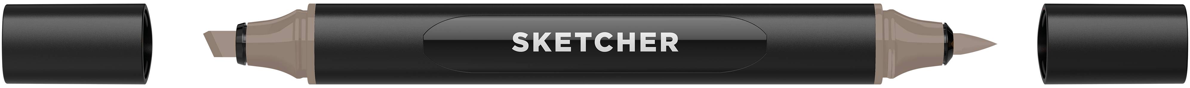 Twinmarker Sketcher brush+chisel WG580 warmgrau 3